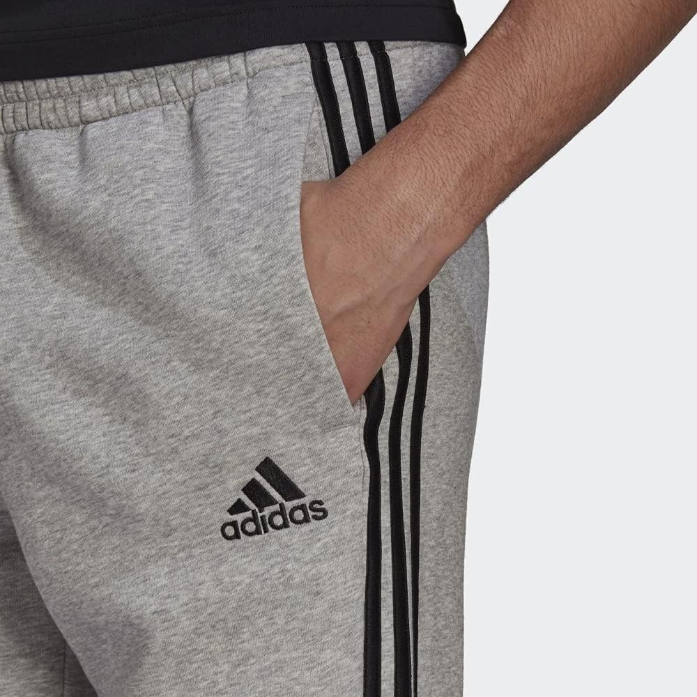 image:imageadidas Mens Essentials Fleece Open Hem 3Stripes PantsMedium Grey Heather 2021
