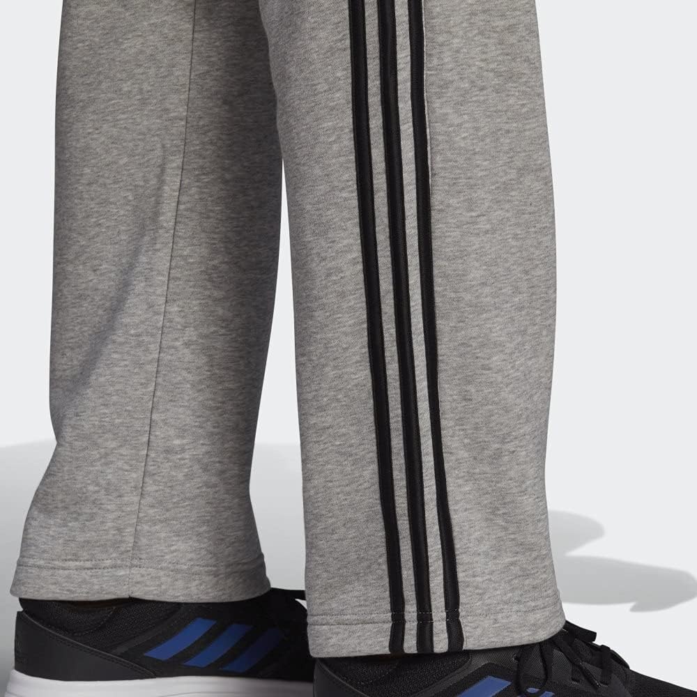 image:imageadidas Mens Essentials Fleece Open Hem 3Stripes PantsMedium Grey Heather 2021