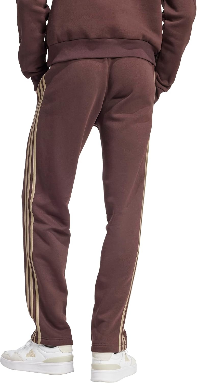 image:imageadidas Mens Essentials Fleece Open Hem 3Stripes PantsShadow Brown