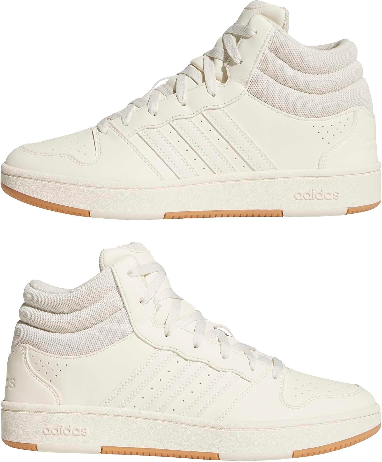 image:imageadidas Mens Hoops Mid Classic Lace Up Sneakers Shoes Casual Blue WhiteCream WhiteGum