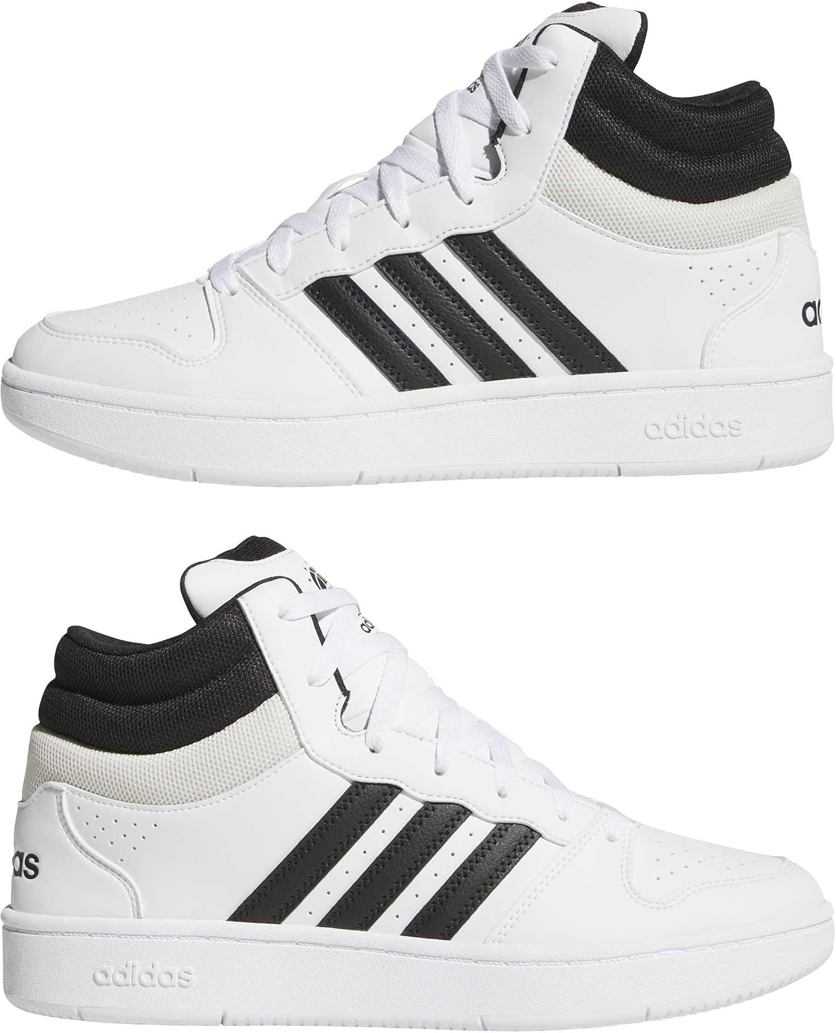 image:imageadidas Mens Hoops Mid Classic Lace Up Sneakers Shoes Casual Blue WhiteWhiteBlackOrbit Grey