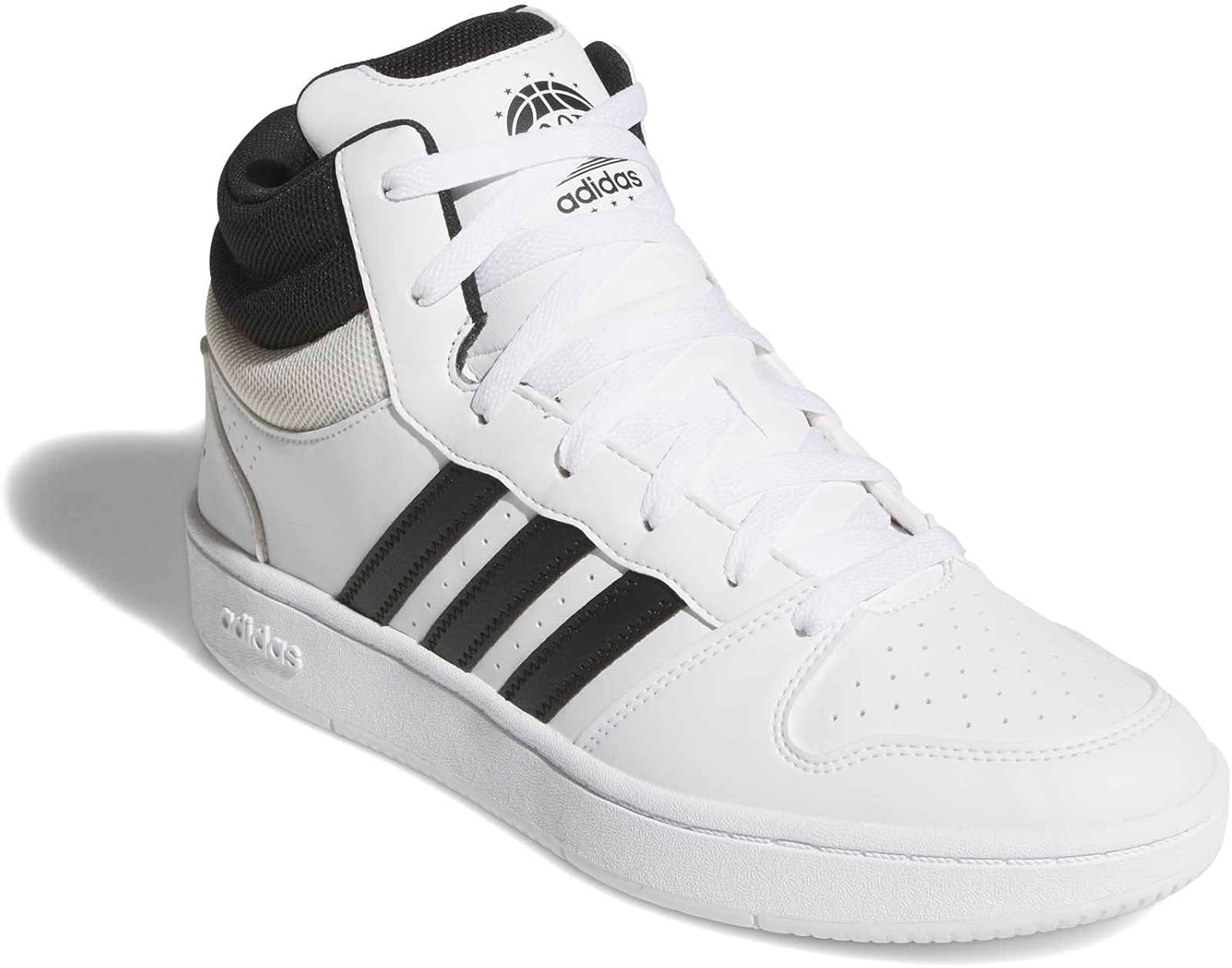 image:imageadidas Mens Hoops Mid Classic Lace Up Sneakers Shoes Casual Blue WhiteWhiteBlackOrbit Grey