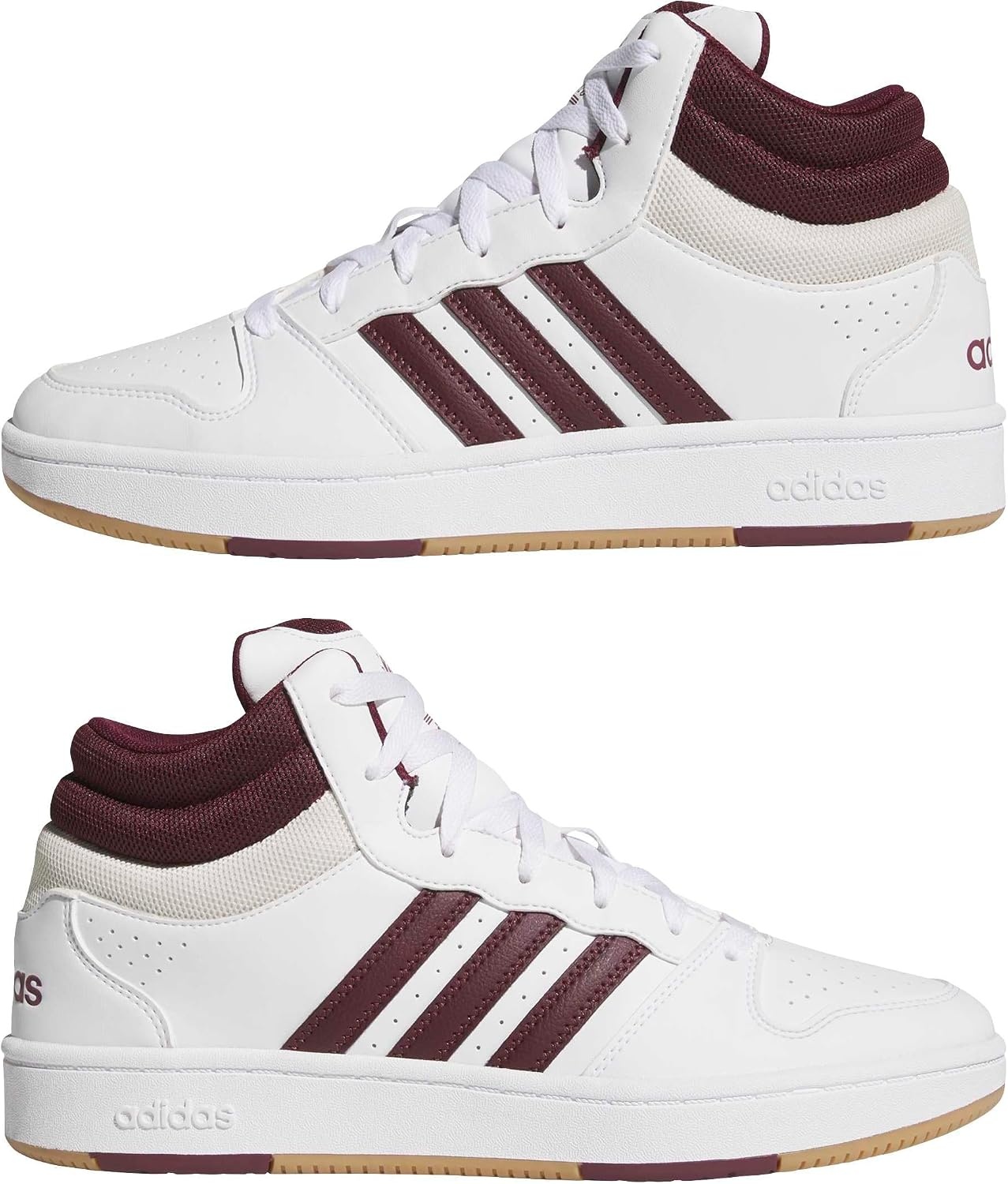 image:imageadidas Mens Hoops Mid Classic Lace Up Sneakers Shoes Casual Blue WhiteWhiteMaroonOrbit Grey