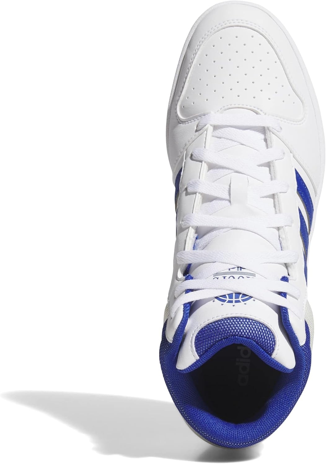 image:imageadidas Mens Hoops Mid Classic Lace Up Sneakers Shoes Casual Blue WhiteWhiteTeam Royal BlueOrbit Grey