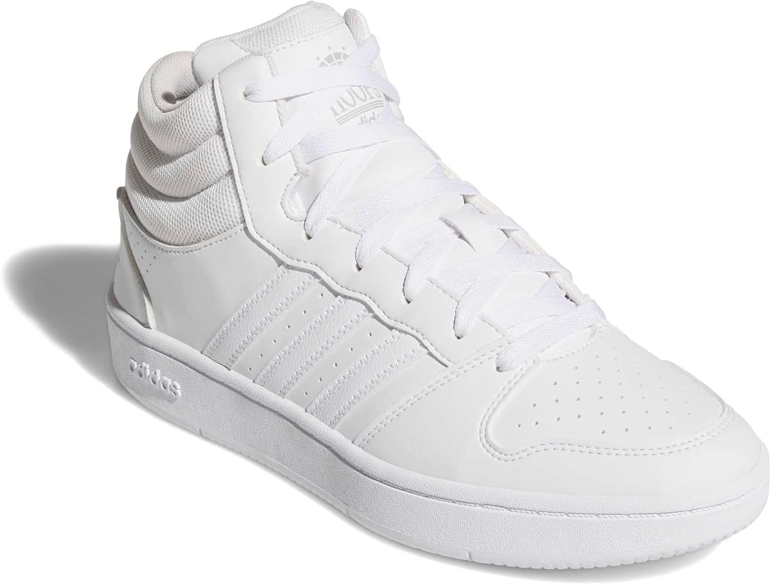 image:imageadidas Mens Hoops Mid Classic Lace Up Sneakers Shoes Casual Blue WhiteWhiteWhiteGrey