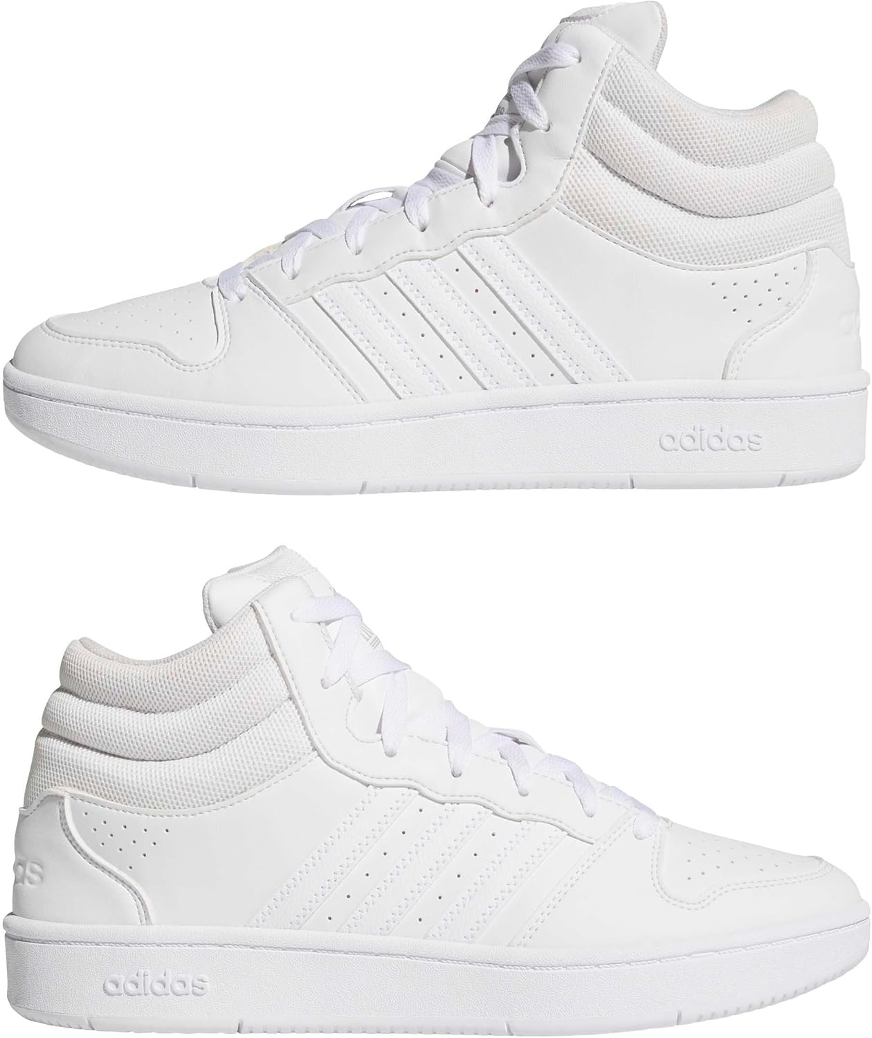image:imageadidas Mens Hoops Mid Classic Lace Up Sneakers Shoes Casual Blue WhiteWhiteWhiteGrey