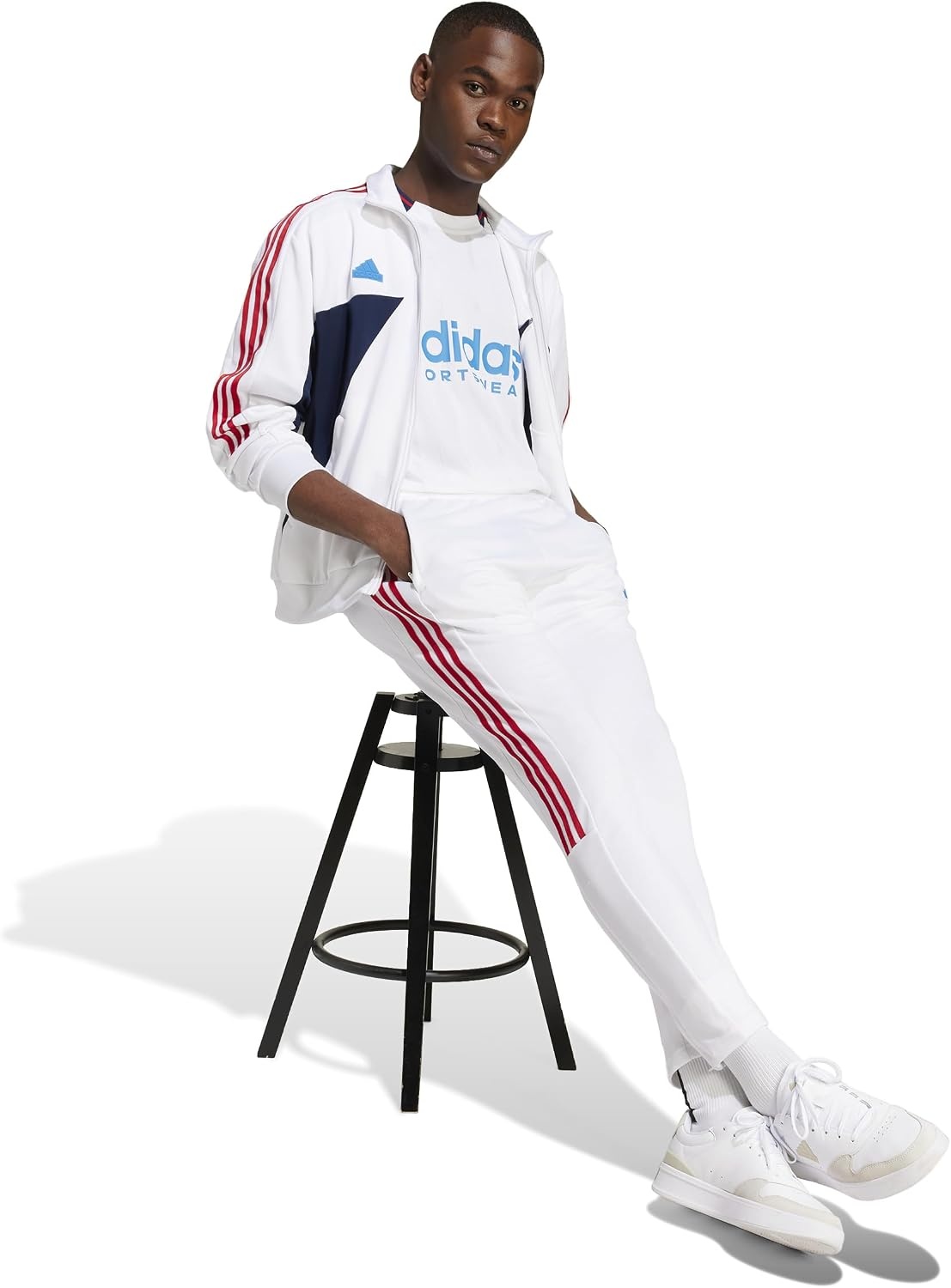 image:imageadidas Mens House of Tiro Nations Pack PantsWhiteBetter ScarletTrue Blue