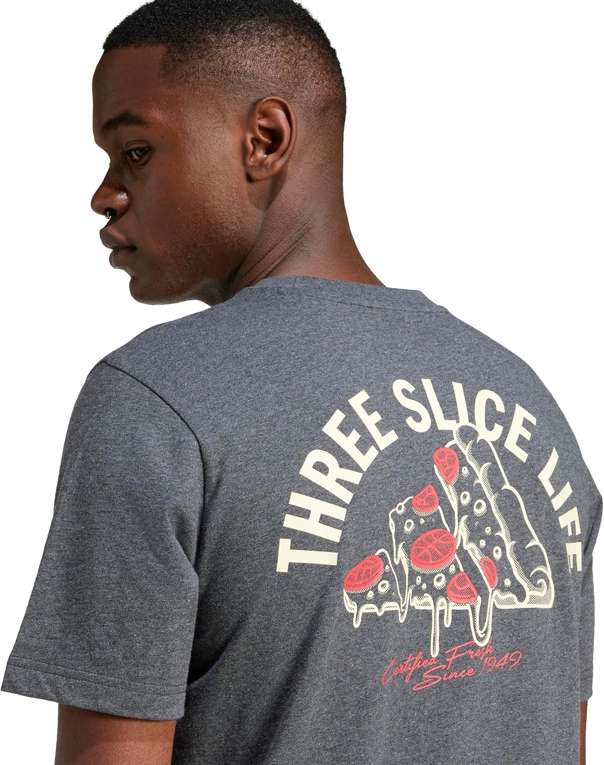 image:imageadidas Mens Lounge Pizza Graphic TShirtDark Grey Heather