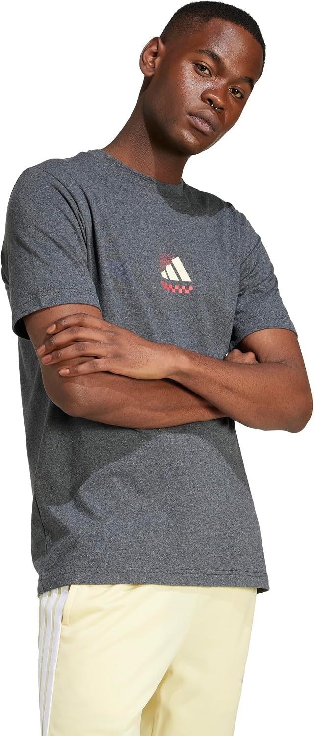 image:imageadidas Mens Lounge Pizza Graphic TShirtDark Grey Heather