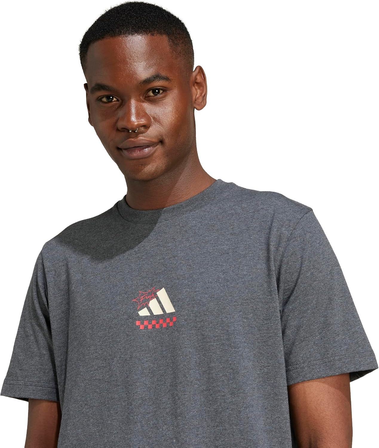 image:imageadidas Mens Lounge Pizza Graphic TShirtDark Grey Heather