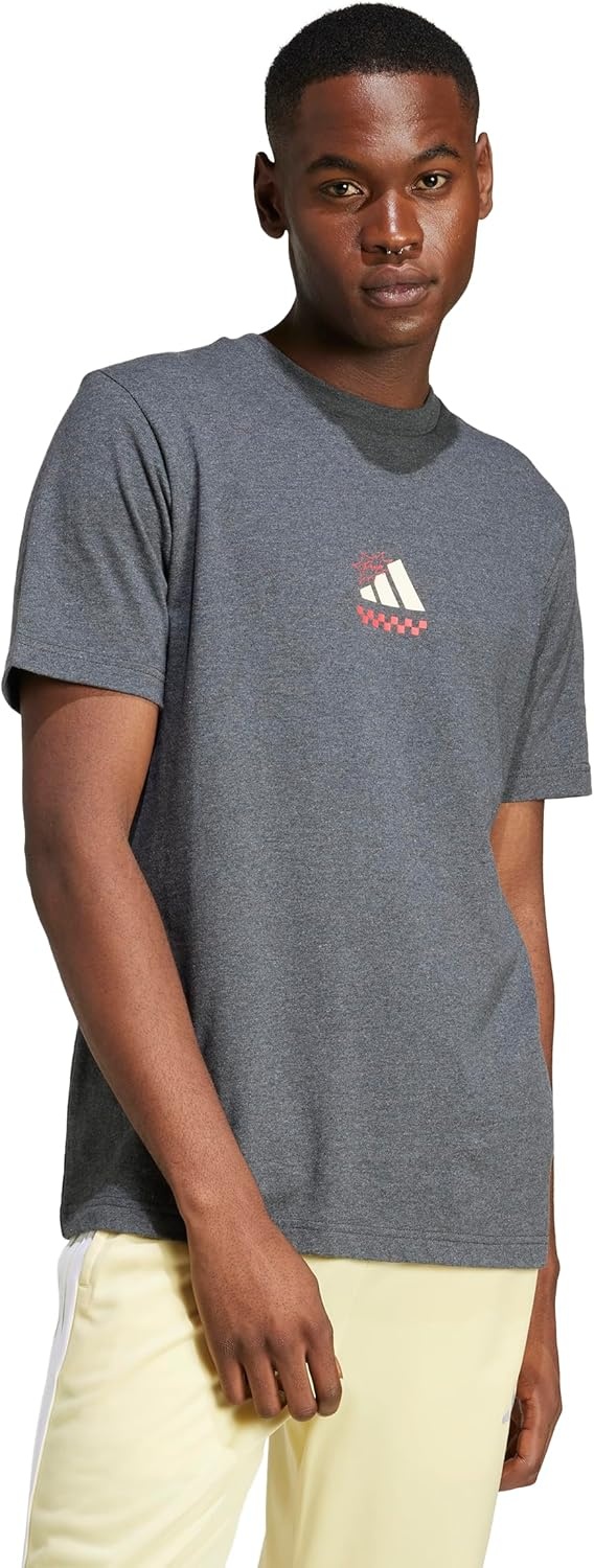 image:imageadidas Mens Lounge Pizza Graphic TShirtDark Grey Heather