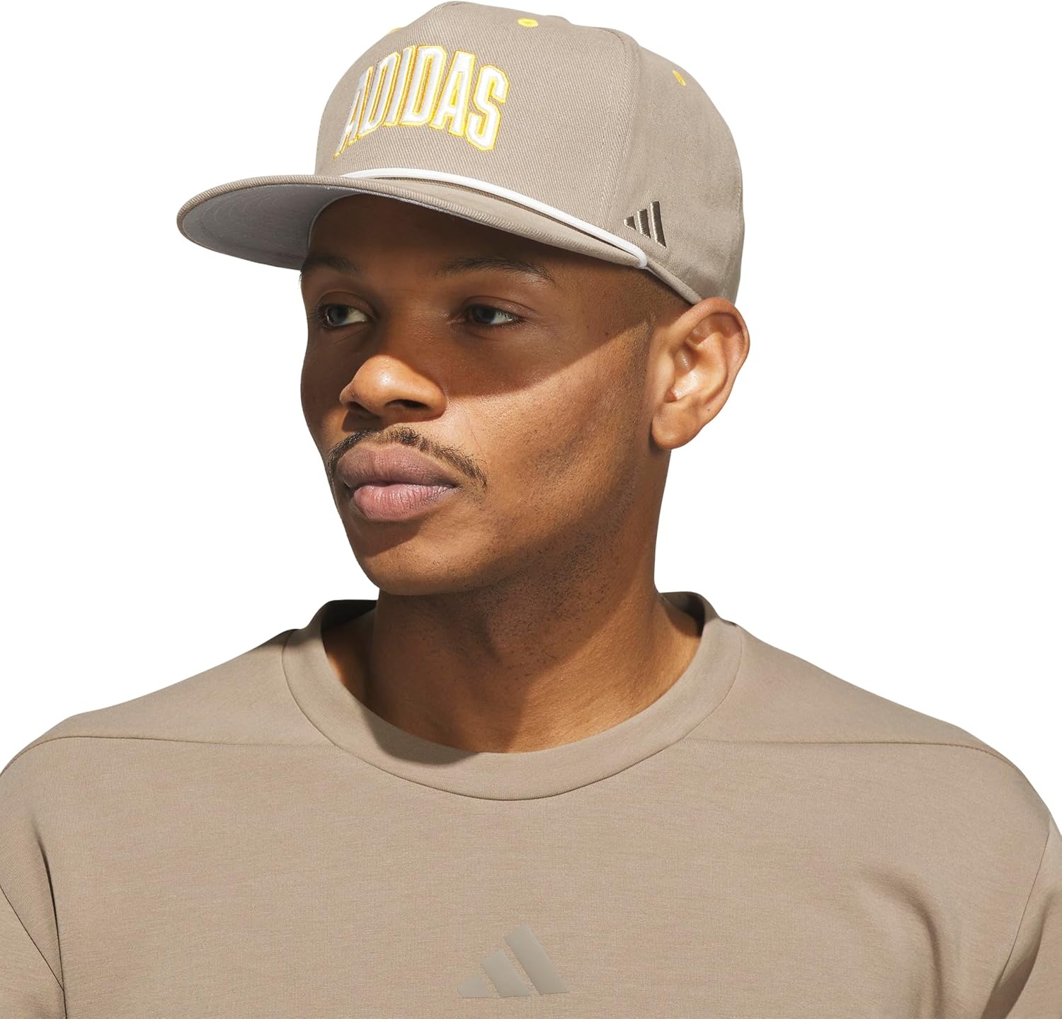 image:imageadidas Mens Sport Lifestyle Rope Brim Snapback HatKhaki SixOff WhiteCrew Yellow