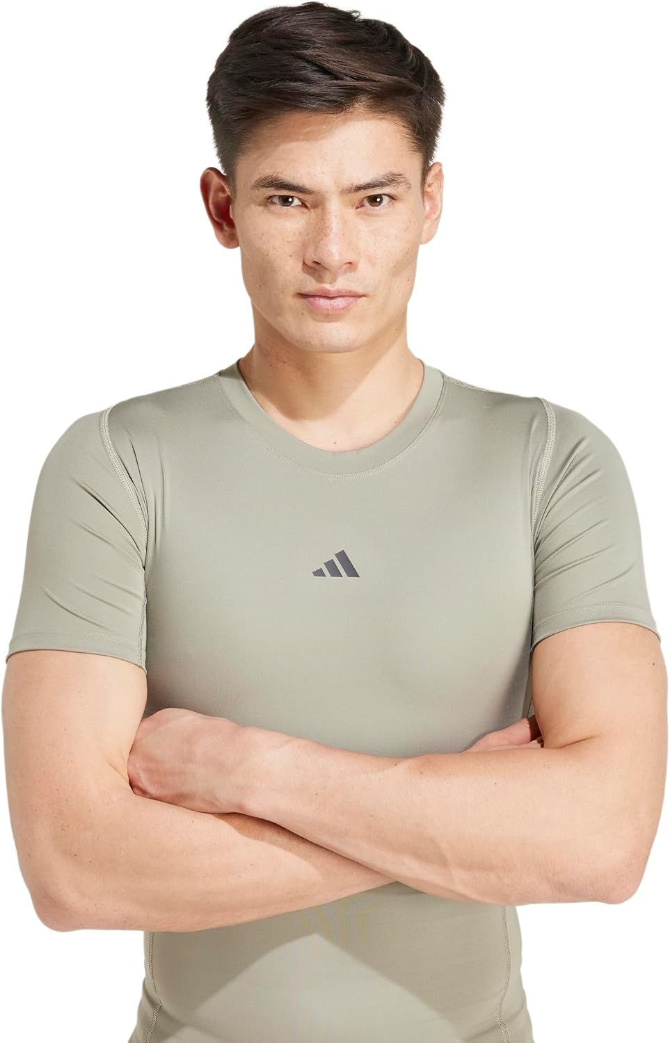 image:imageadidas Mens Techfit Compression Training TShirtSilver Pebble