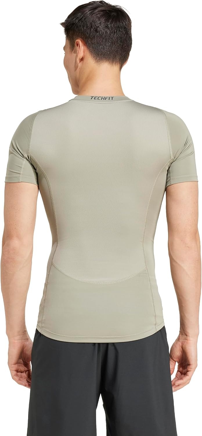 image:imageadidas Mens Techfit Compression Training TShirtSilver Pebble