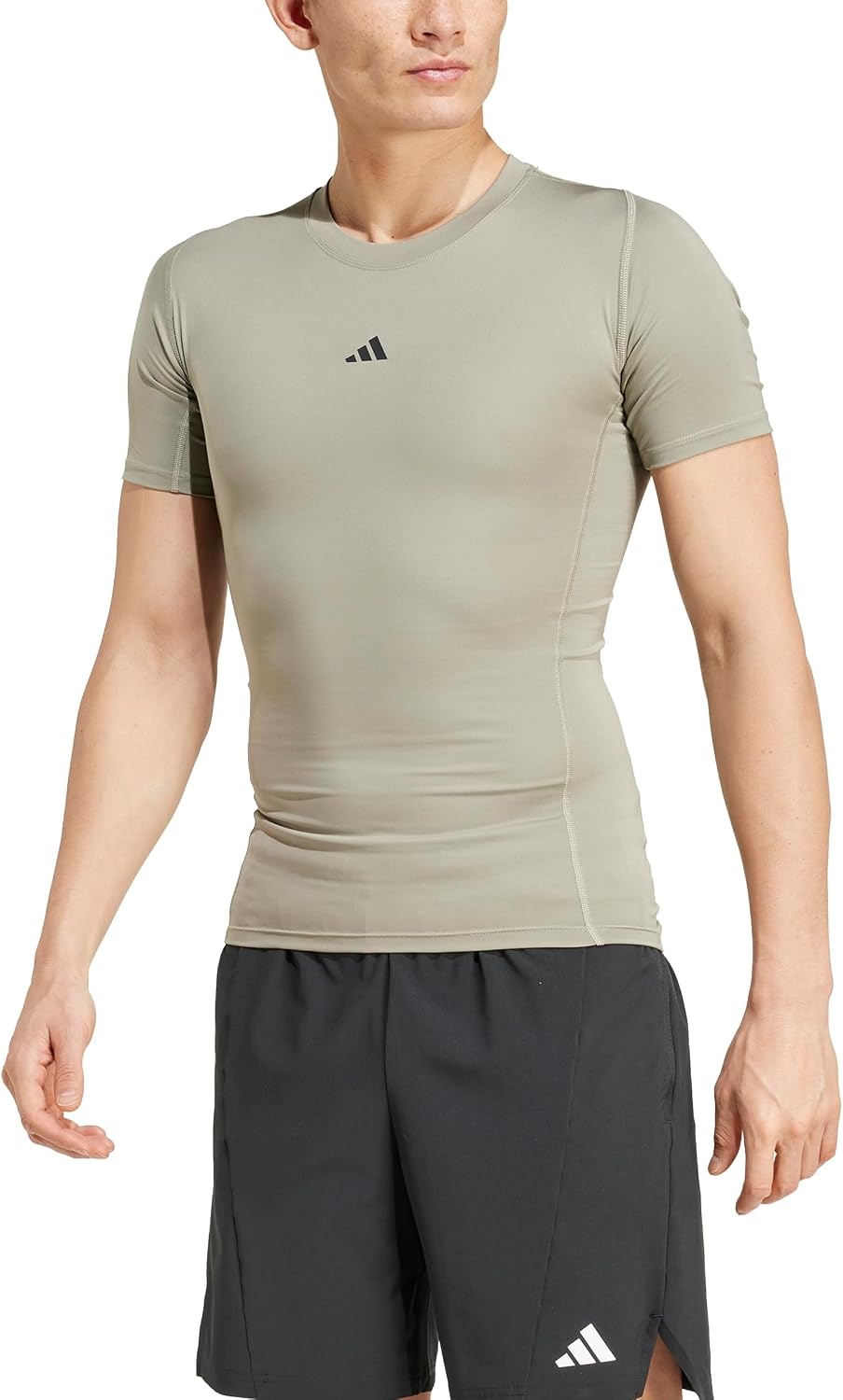 image:imageadidas Mens Techfit Compression Training TShirtSilver Pebble