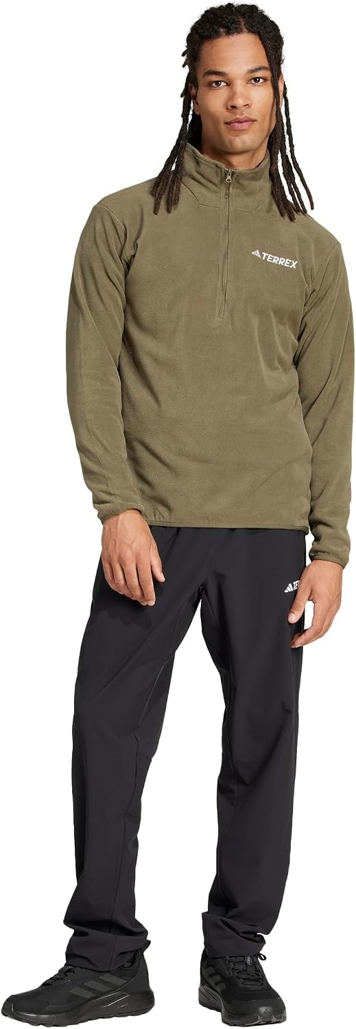 image:imageadidas Mens Terrex Multi Essentials Halfzip Fleece Hiking JacketOlive Strata