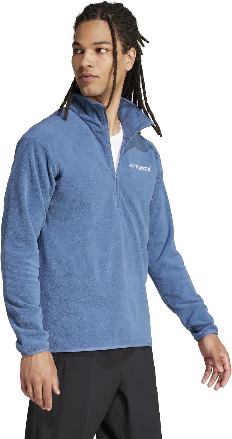 image:imageadidas Mens Terrex Multi Essentials Halfzip Fleece Hiking JacketWonder Steel