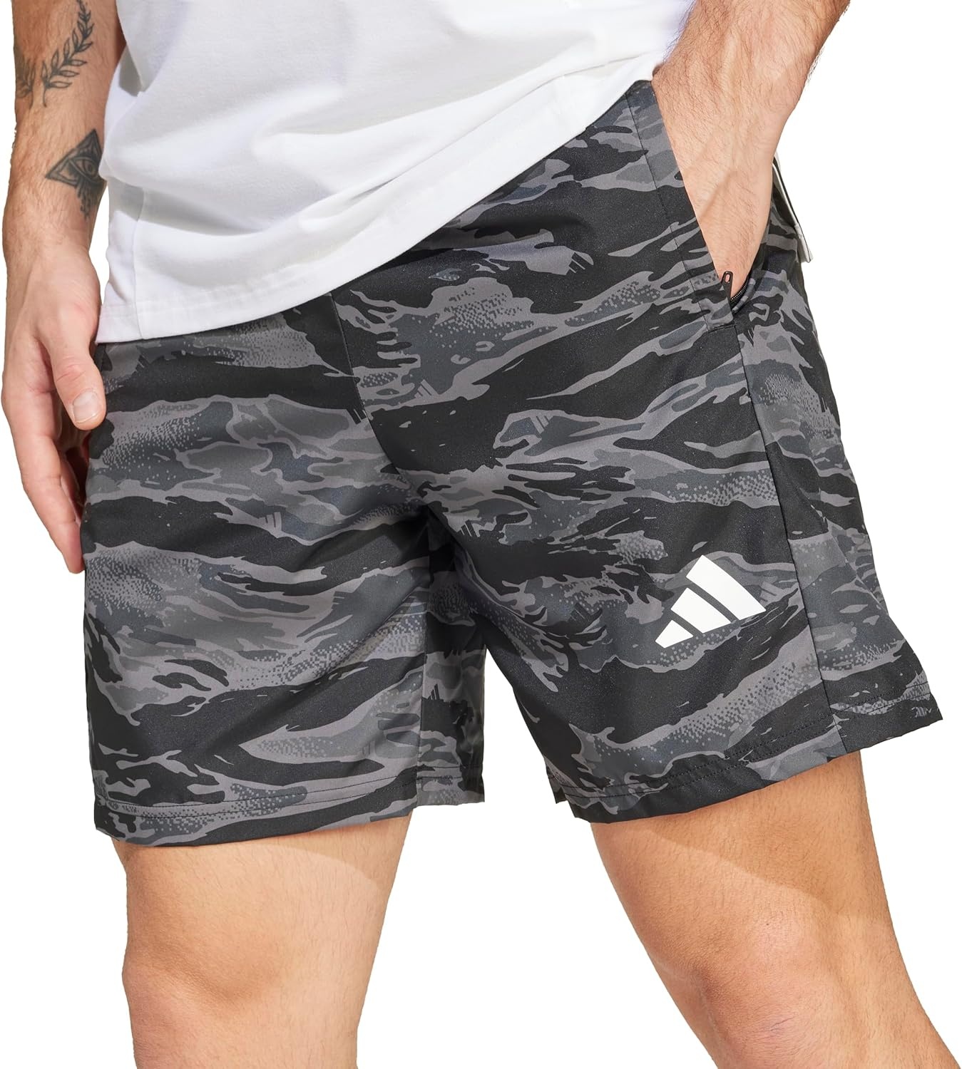 image:imageadidas Mens Train Essentials All Over Printed ShortsBlackGrey