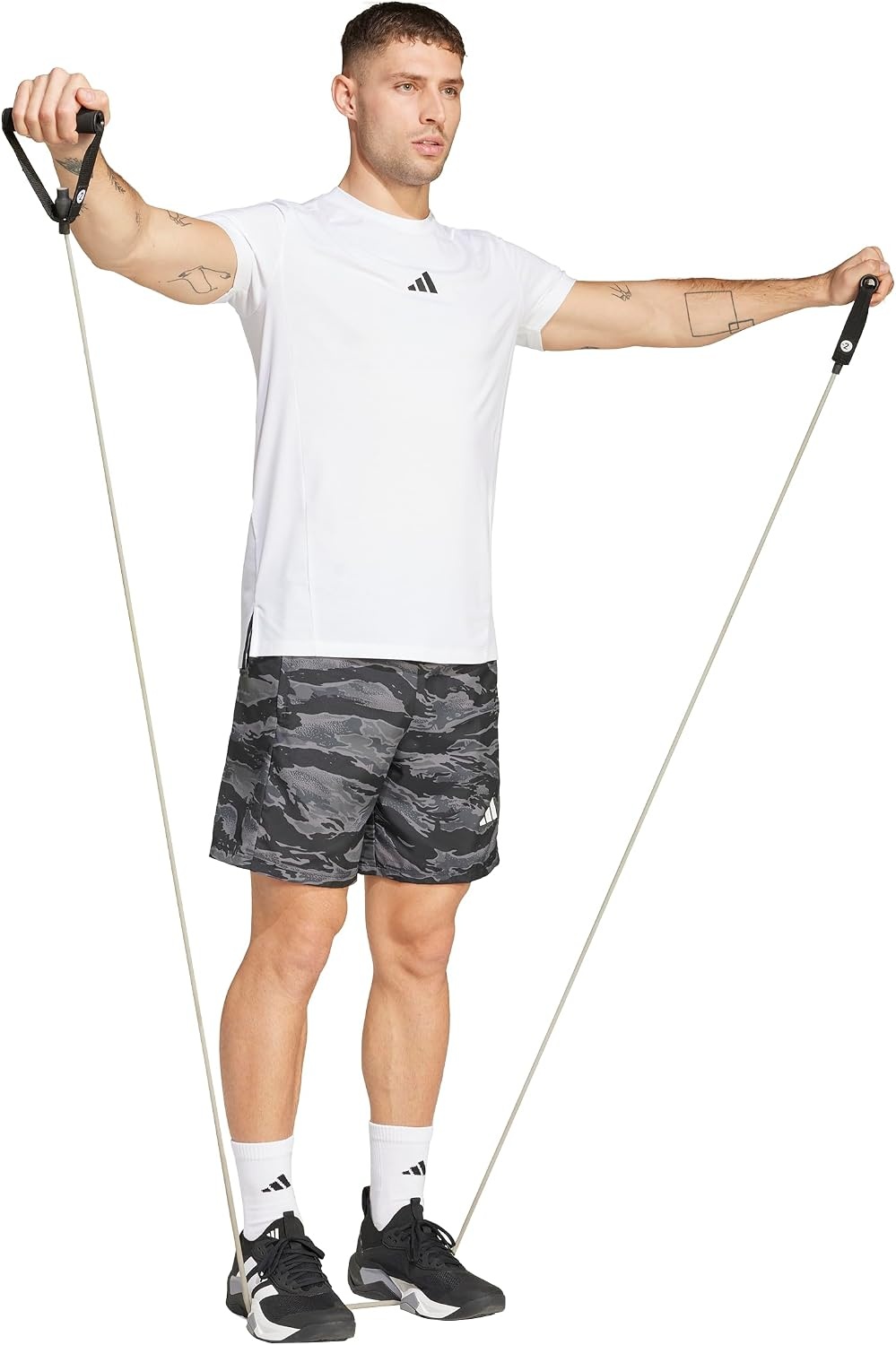 image:imageadidas Mens Train Essentials All Over Printed ShortsBlackGrey
