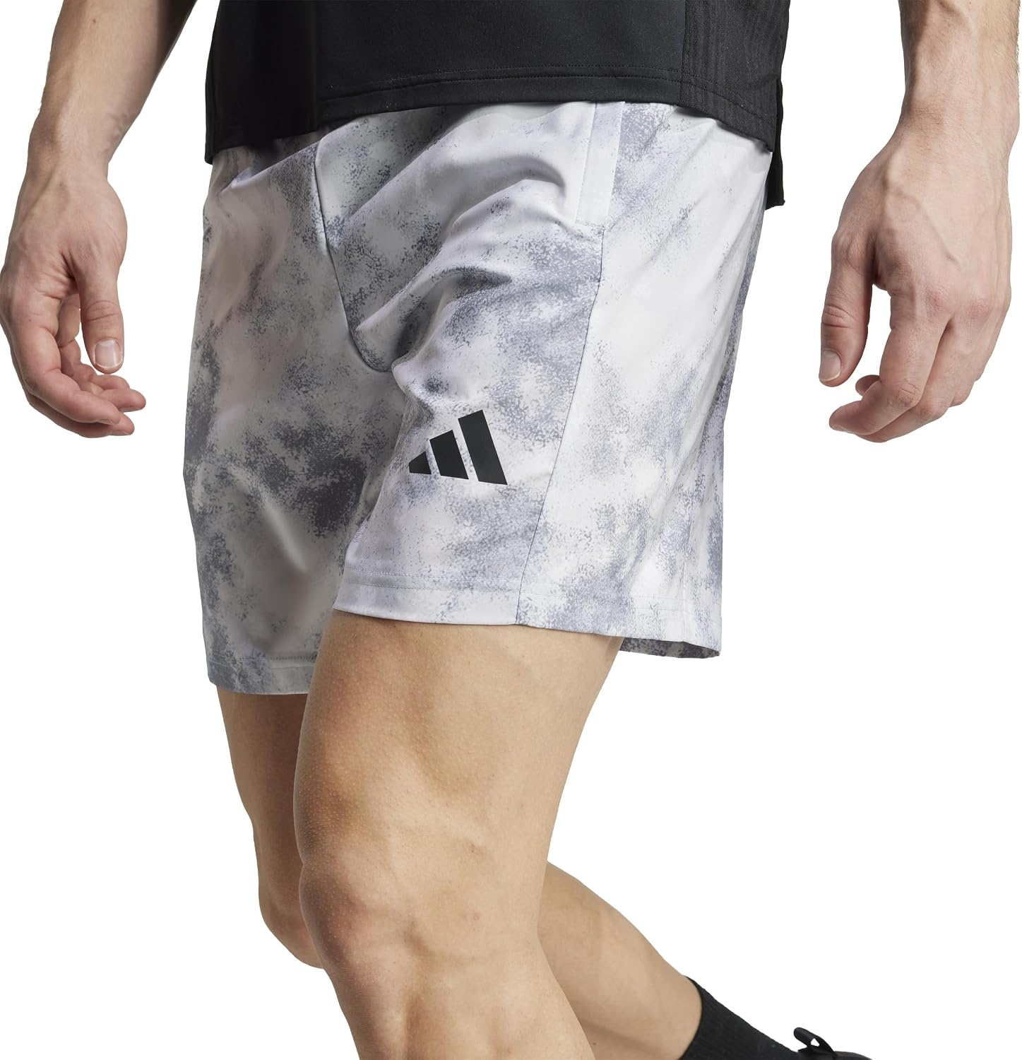 image:imageadidas Mens Train Essentials All Over Printed ShortsHalo Silver