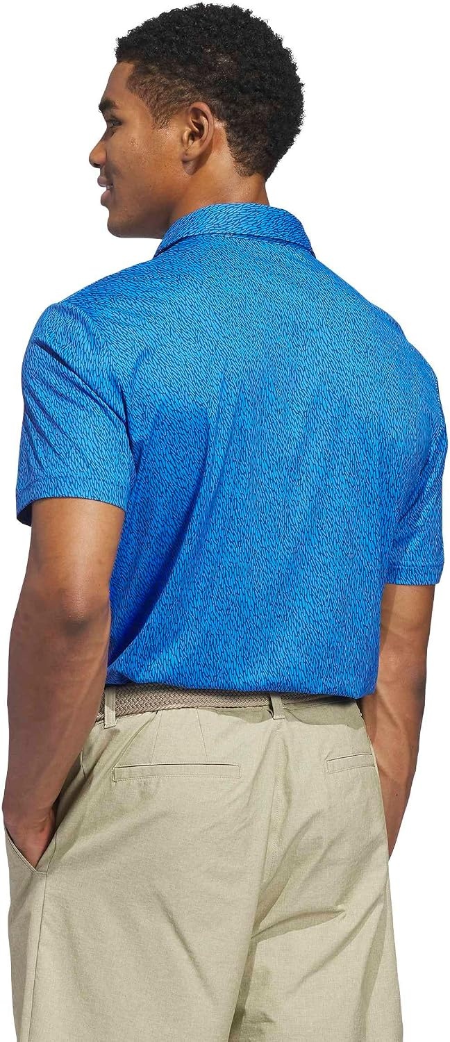 image:imageadidas Mens Ultimate365 Feather Print Polo ShirtDusky Petrol Lucid Ray Blue