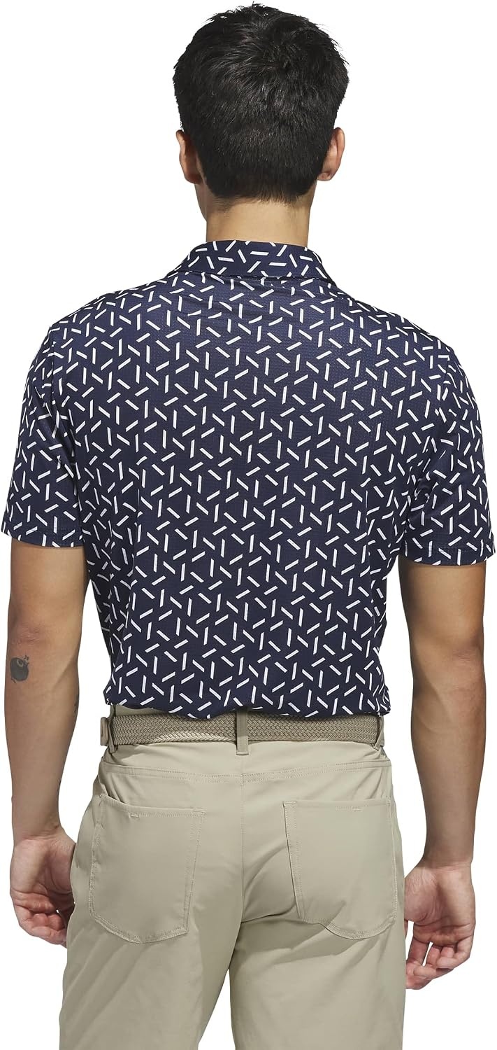 image:imageadidas Mens Ultimate365 Mesh Print Climacool PoloCollegiate Navy