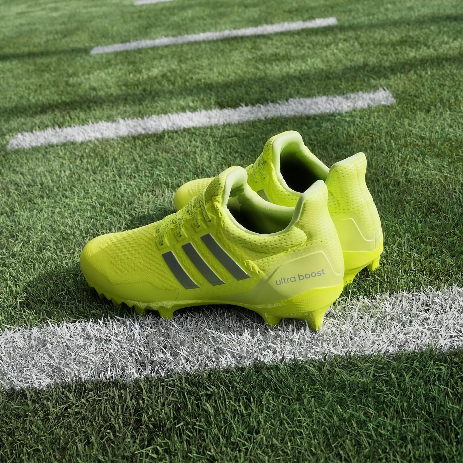 image:imageadidas Mens Ultraboost Ultra Boost Football Sneakers Shoes WhiteTeam Solar YellowSilver MetallicTeam Solar Yellow