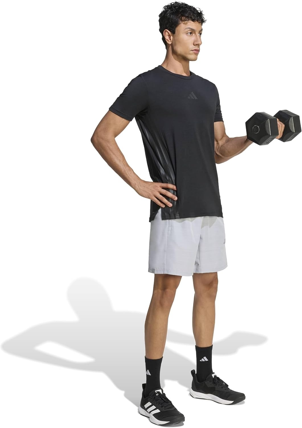 image:imageadidas Mens Workout Essentials Base Melange Woven ShortsHalo Silver Melange