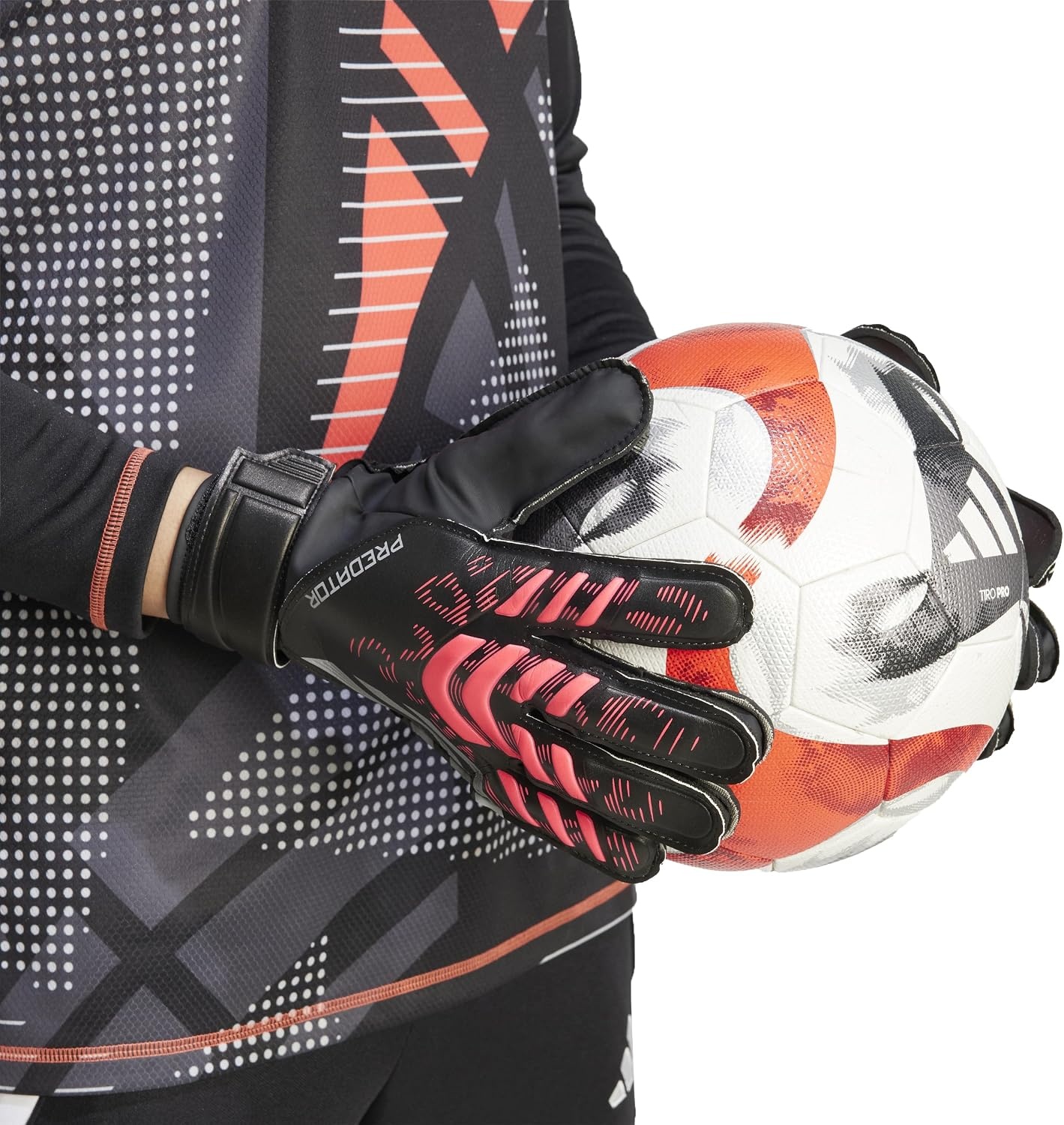image:imageadidas Unisex Match Goalie Soccer GlovesBlackBlackLucid RedTraining