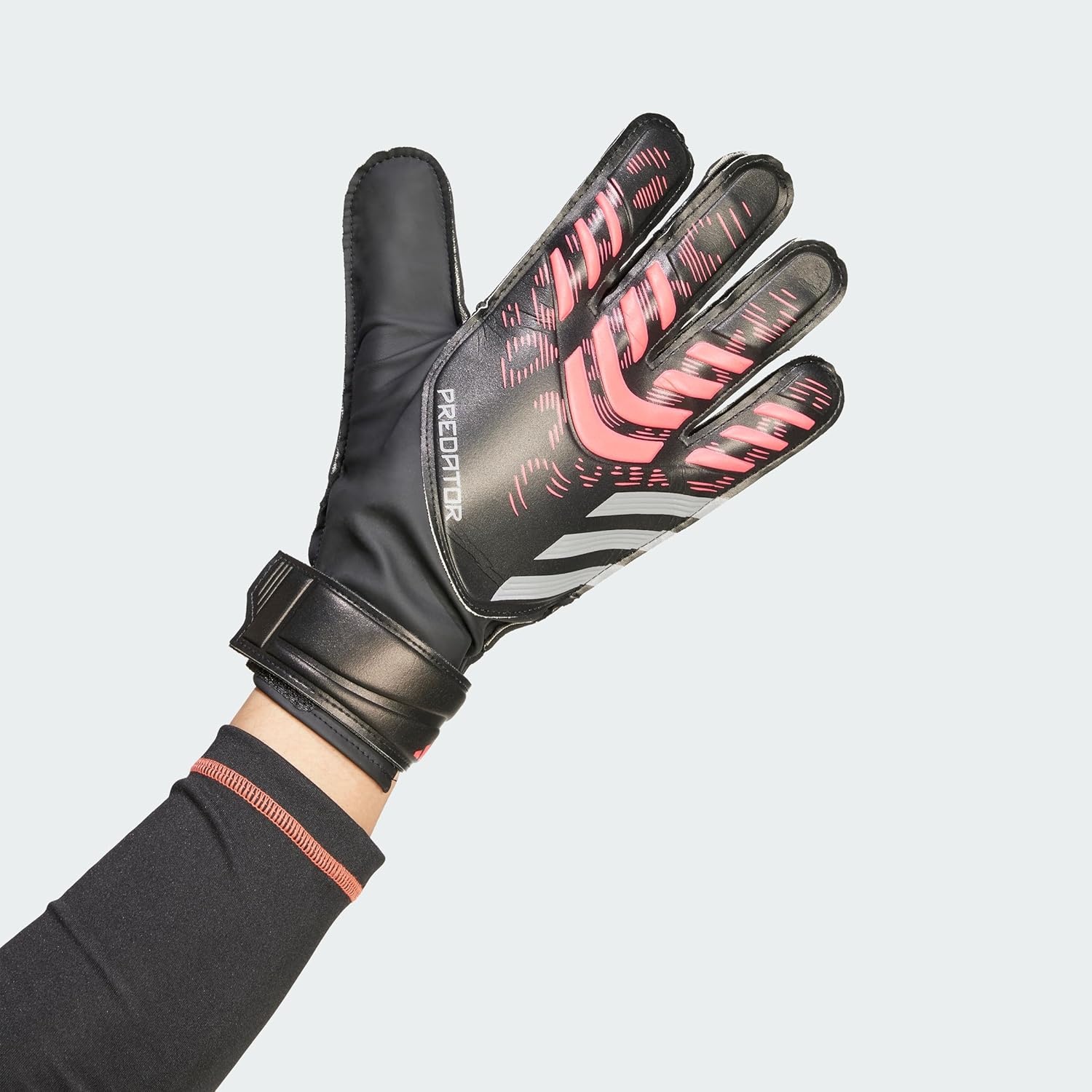 image:imageadidas Unisex Match Goalie Soccer GlovesBlackBlackLucid RedTraining