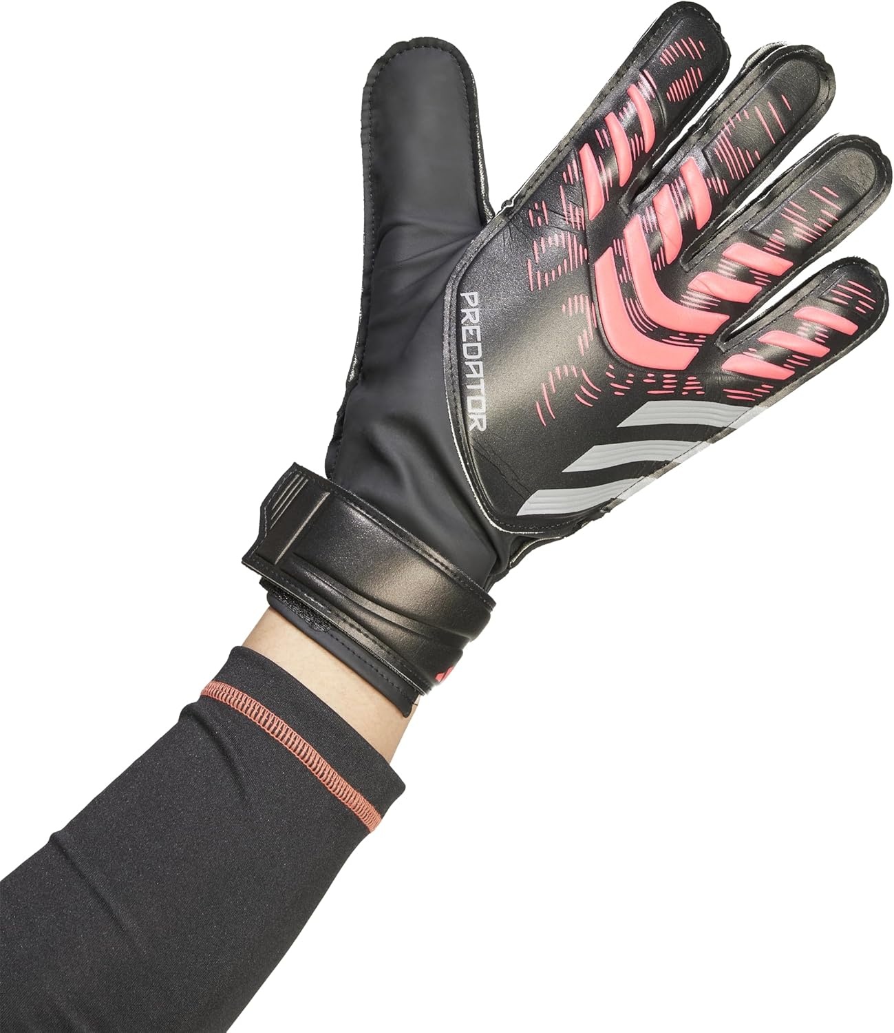 image:imageadidas Unisex Match Goalie Soccer GlovesBlackBlackLucid RedTraining