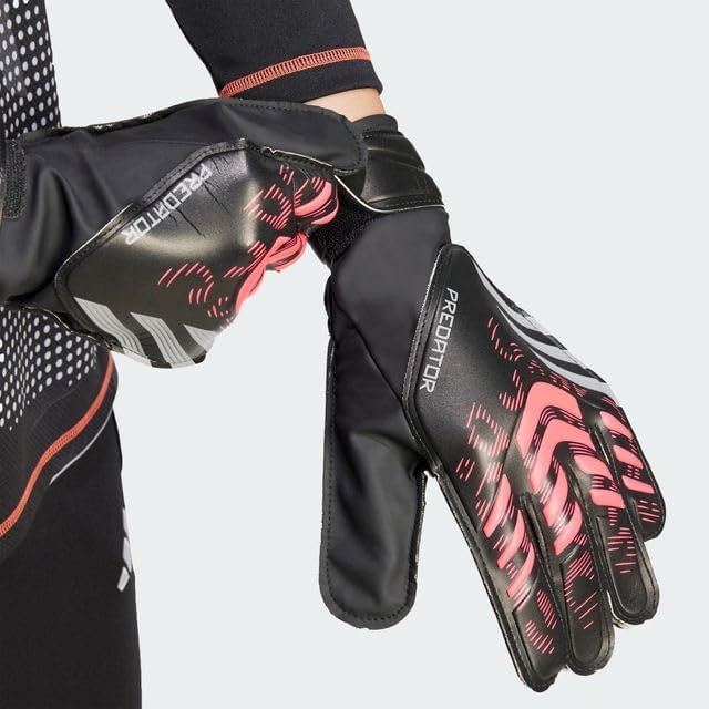 image:imageadidas Unisex Match Goalie Soccer GlovesBlackBlackLucid RedTraining