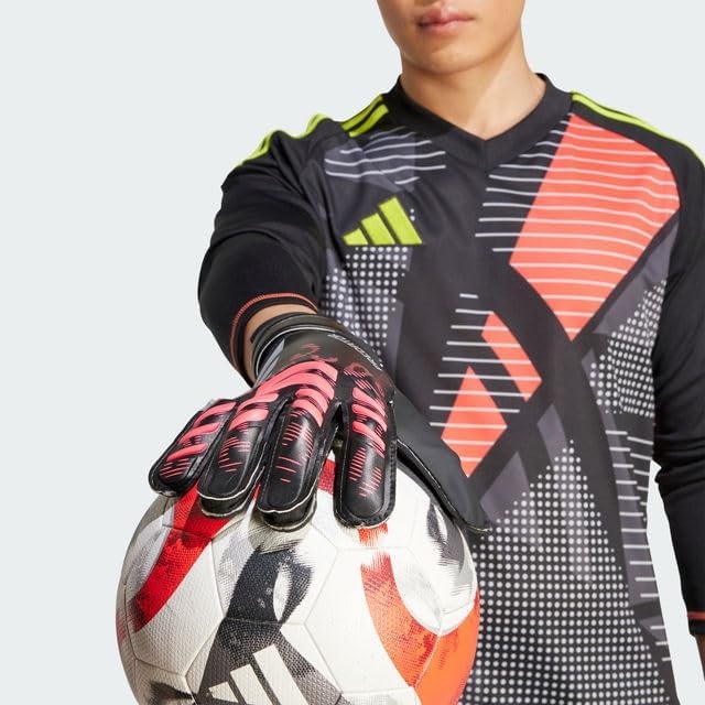 image:imageadidas Unisex Match Goalie Soccer GlovesBlackBlackLucid RedTraining