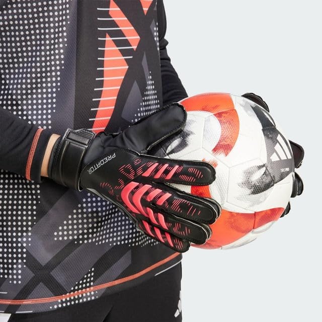 image:imageadidas Unisex Match Goalie Soccer GlovesBlackBlackLucid RedTraining