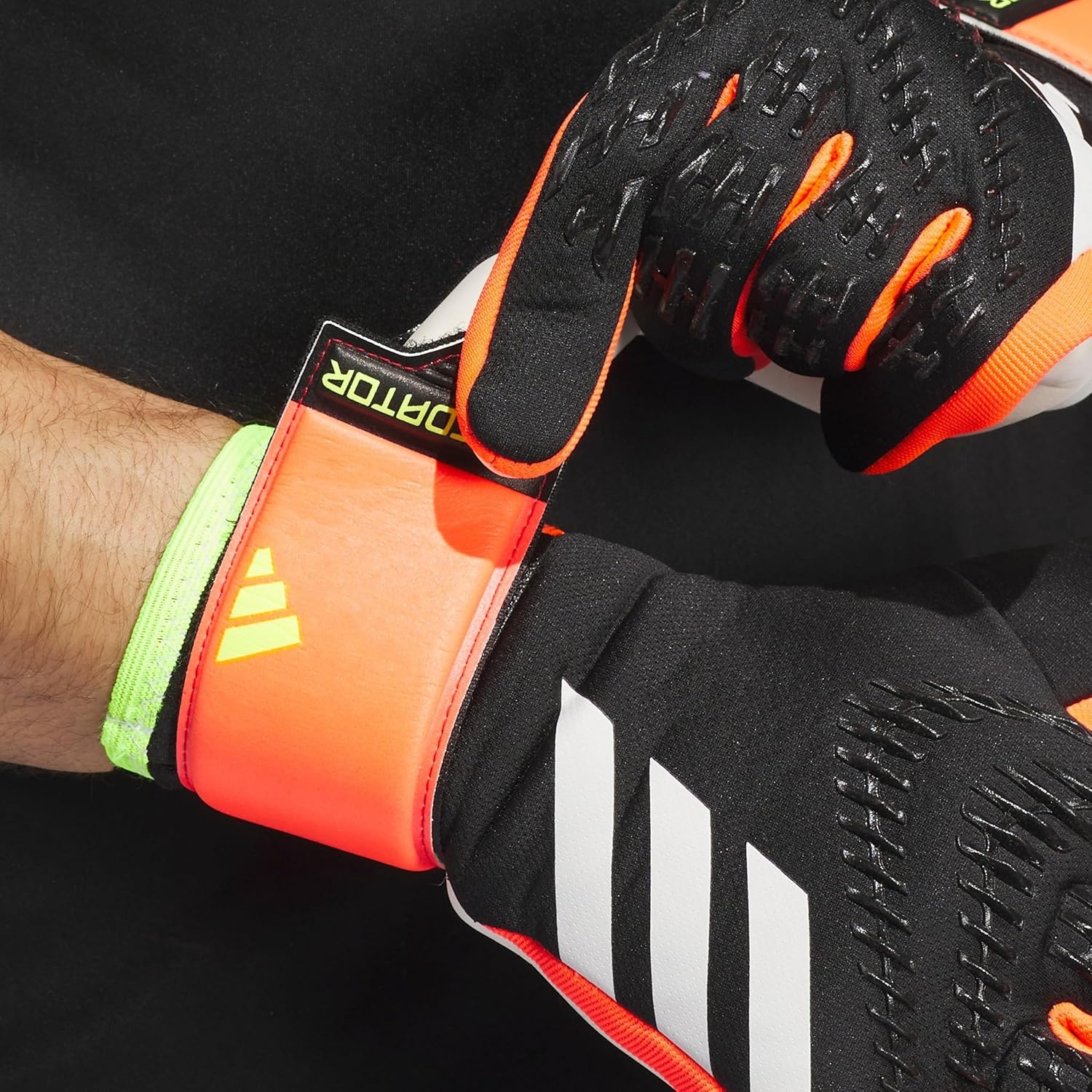 image:imageadidas Unisex Match Goalie Soccer GlovesBlackSolar RedSolar Yellow