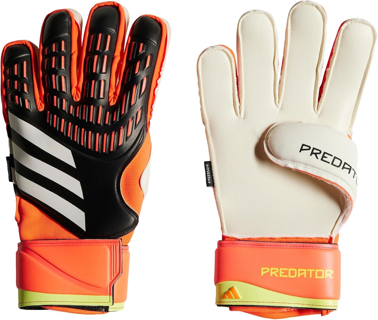 image:imageadidas Unisex Match Goalie Soccer GlovesBlackSolar RedSolar Yellow