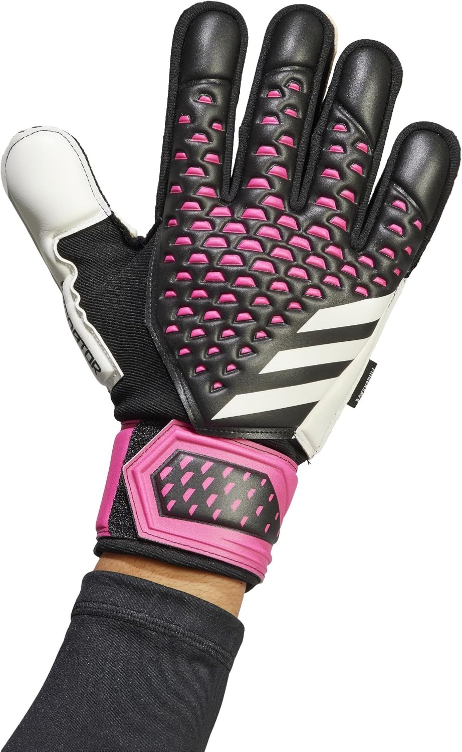 image:imageadidas Unisex Match Goalie Soccer GlovesBlackWhiteTeam Shock Pink