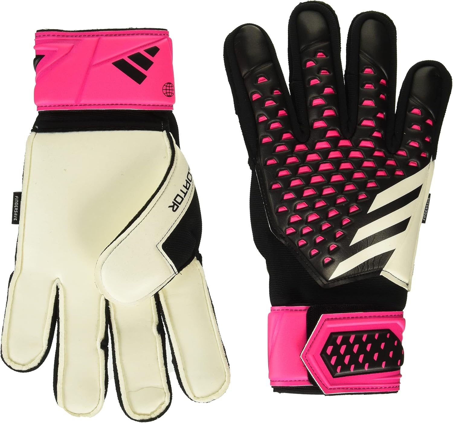 image:imageadidas Unisex Match Goalie Soccer GlovesBlackWhiteTeam Shock Pink
