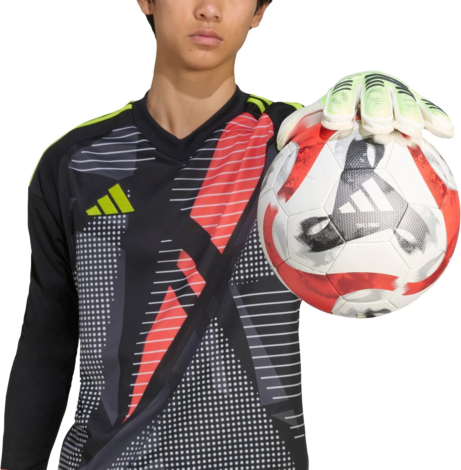 image:imageadidas Unisex Match Goalie Soccer GlovesLucid LemonWhiteBlack