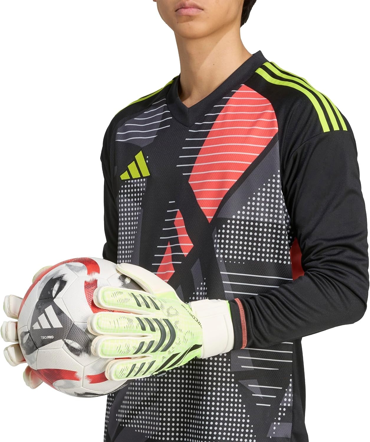 image:imageadidas Unisex Match Goalie Soccer GlovesLucid LemonWhiteBlack