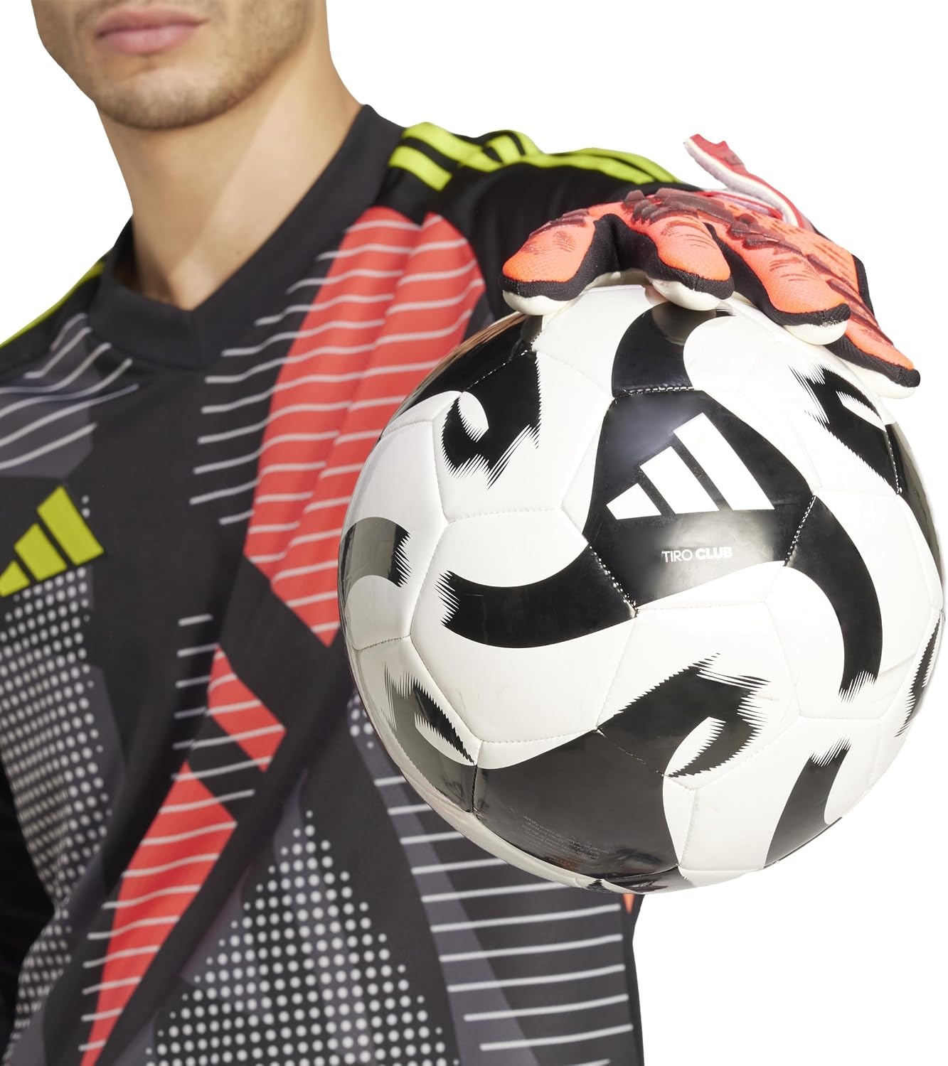 image:imageadidas Unisex Match Goalie Soccer GlovesLucid RedBlackWhite