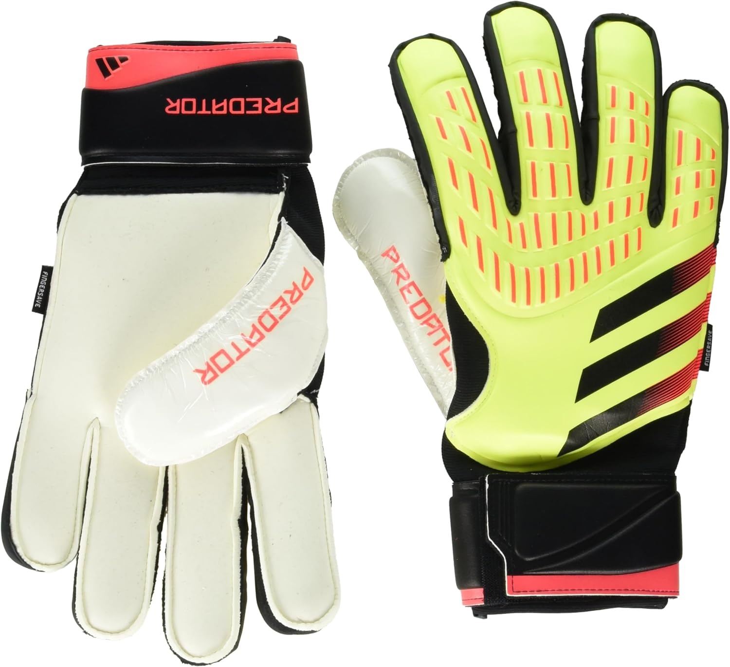 image:imageadidas Unisex Match Goalie Soccer GlovesSolar YellowBlackSolar Red