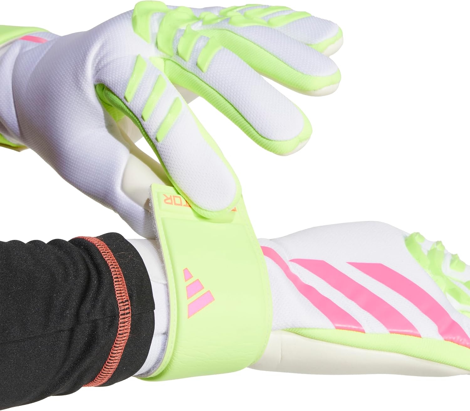 image:imageadidas Unisex Match Goalie Soccer GlovesWhiteLucid LemonLucid Pink