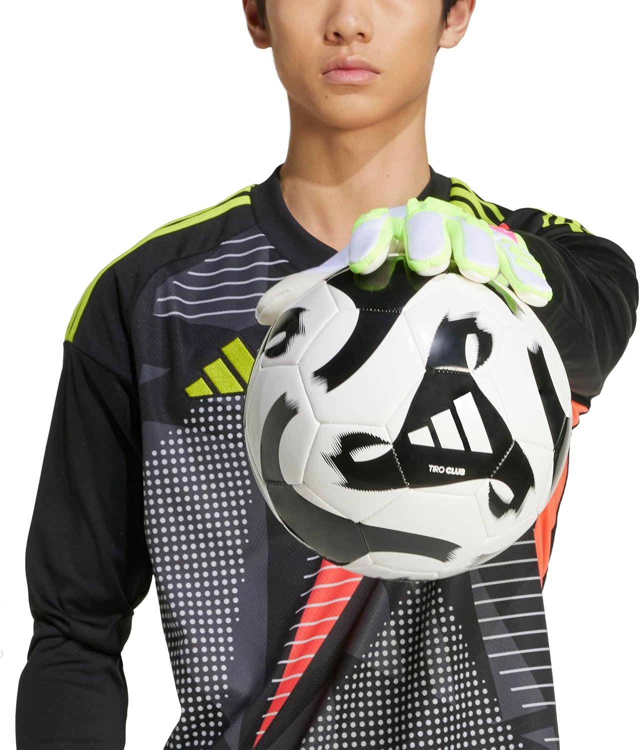 image:imageadidas Unisex Match Goalie Soccer GlovesWhiteLucid LemonLucid Pink