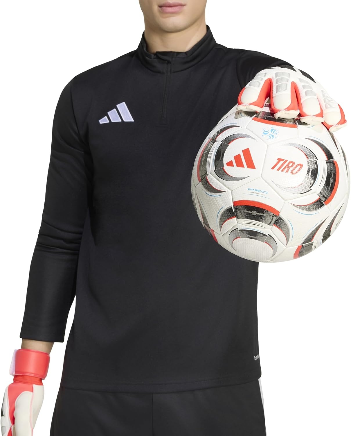 image:imageadidas Unisex Match Goalie Soccer GlovesWhiteLucid RedBlack
