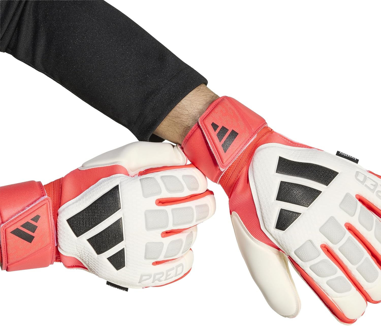 image:imageadidas Unisex Match Goalie Soccer GlovesWhiteLucid RedBlack