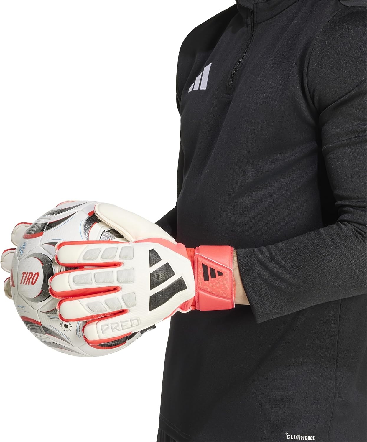 image:imageadidas Unisex Match Goalie Soccer GlovesWhiteLucid RedBlack