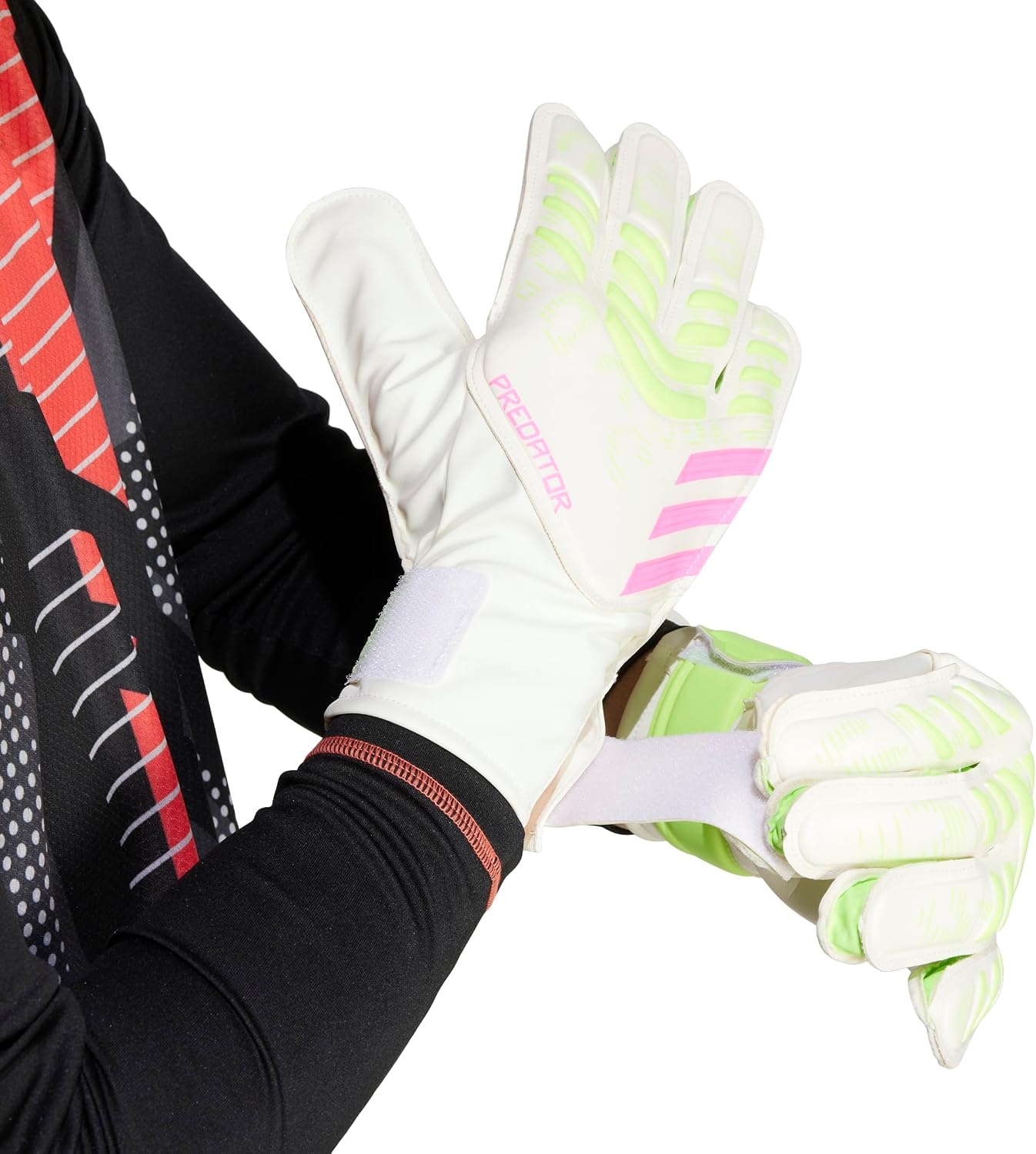 image:imageadidas Unisex Match Goalie Soccer GlovesWhiteWhiteLucid Lemon
