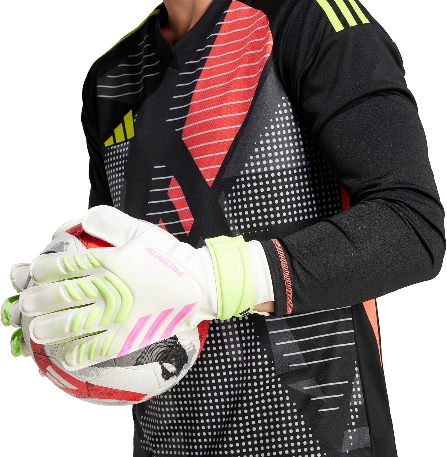 image:imageadidas Unisex Match Goalie Soccer GlovesWhiteWhiteLucid Lemon