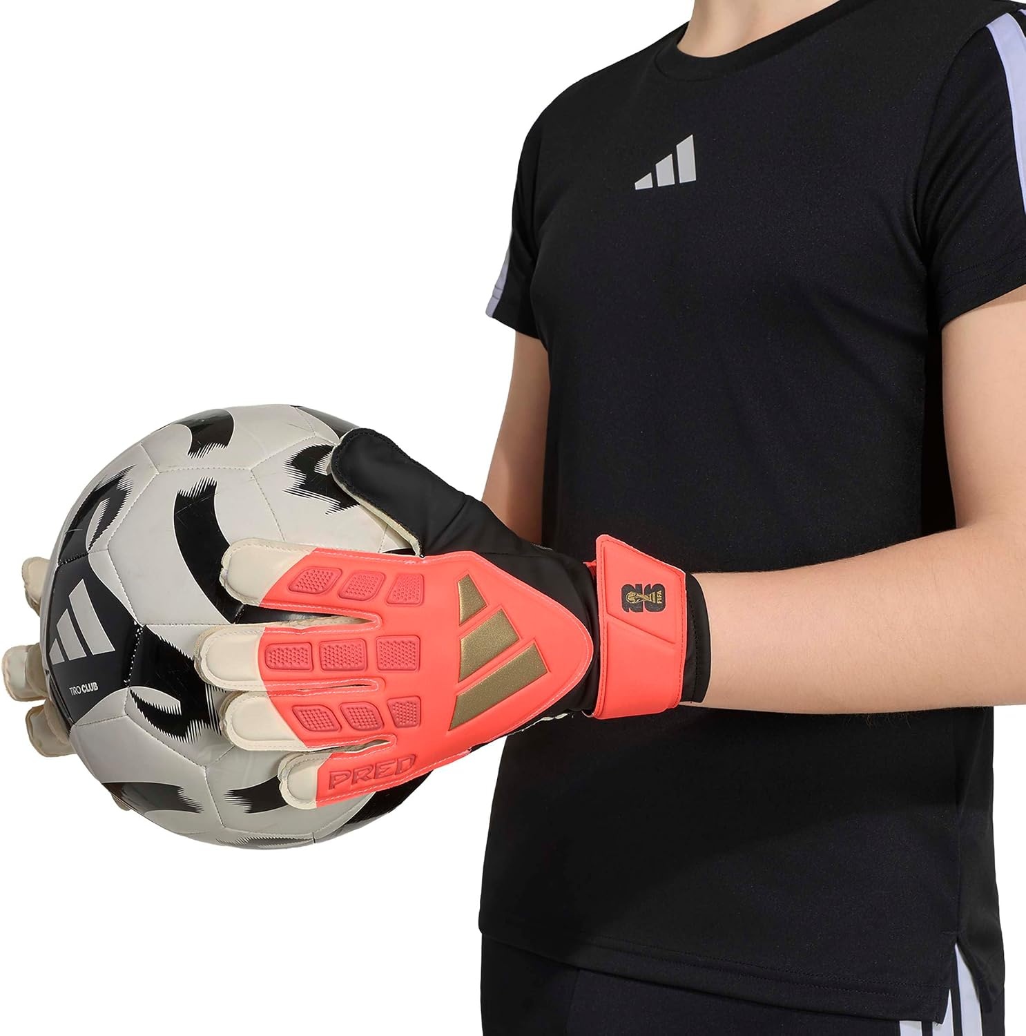 image:imageadidas UnisexKids Training Predator Goalie Soccer GlovesSolar TurboBlackWhite